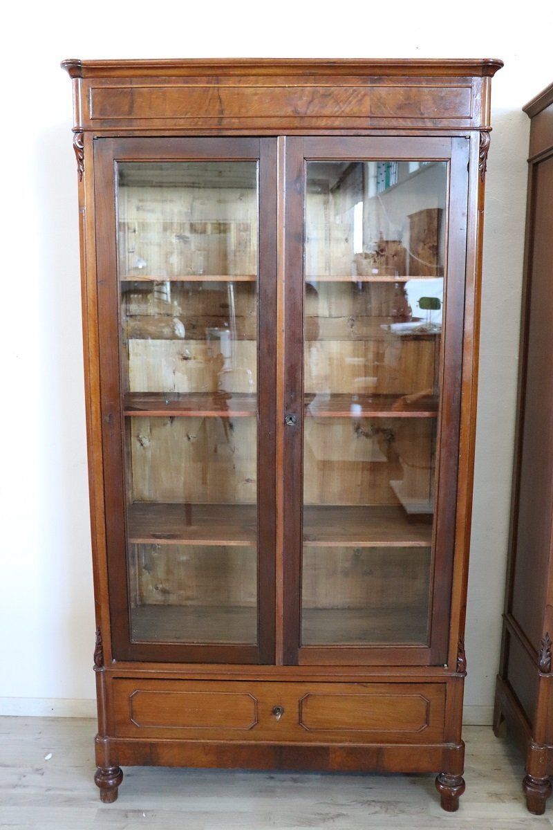 photo buy Antique Walnut Bookcases, 1800s, Set Of 2