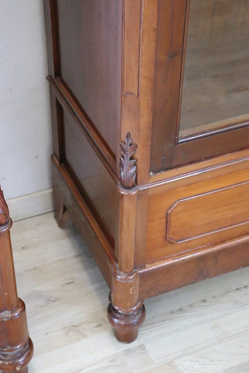photo vintage Antique Walnut Bookcases, 1800s, Set Of 2