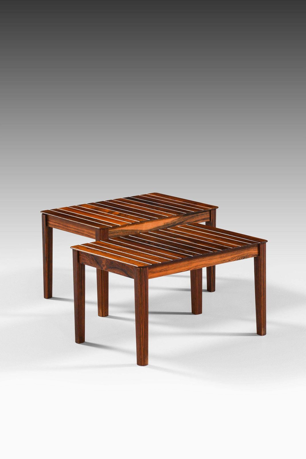 Pair Of Side Tables / Benches In Solid Rosewood, 1960's photo furniture