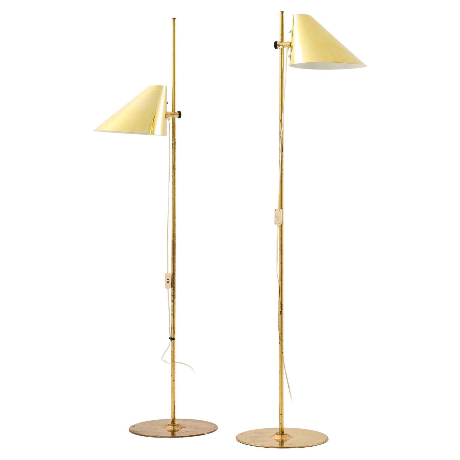 Pair Of Floor Lamps In Brass By Hans Agne Jakobsson, 1970's