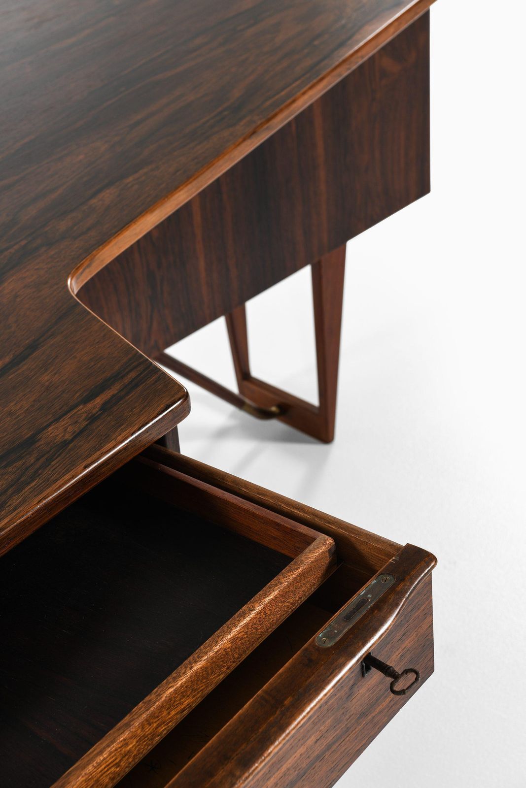 Freestanding Desk In Rosewood, Brass By Peter Løvig Nielsen, 1950's photo buy