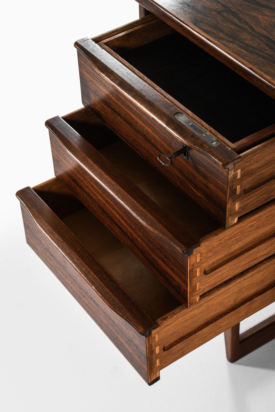 photo for sale Freestanding Desk In Rosewood, Brass By Peter Løvig Nielsen, 1950's
