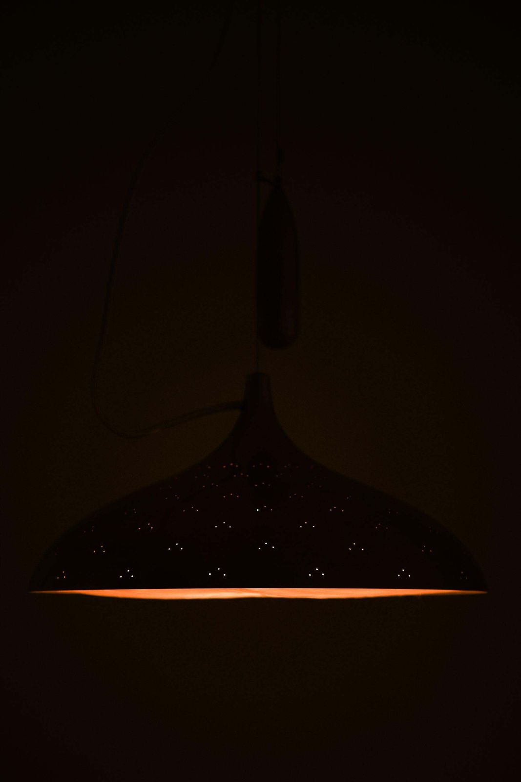 Height Adjustable Ceiling Lamp In Brass, 1940's photo 17890.0