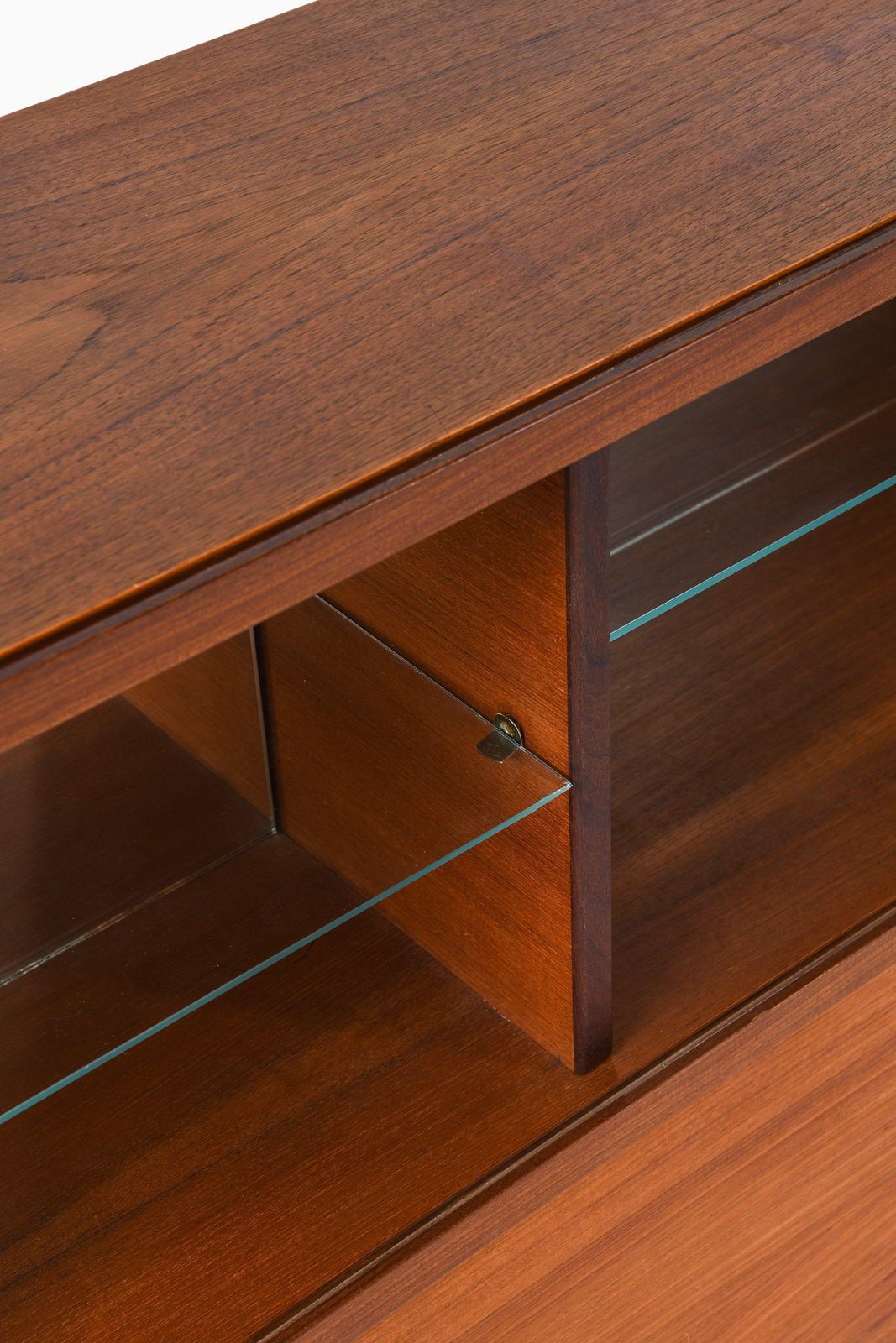 Sideboard In Teak, Black Lacquered, Mirrored Glass And Glass, 1957 1958 photo 14582.0