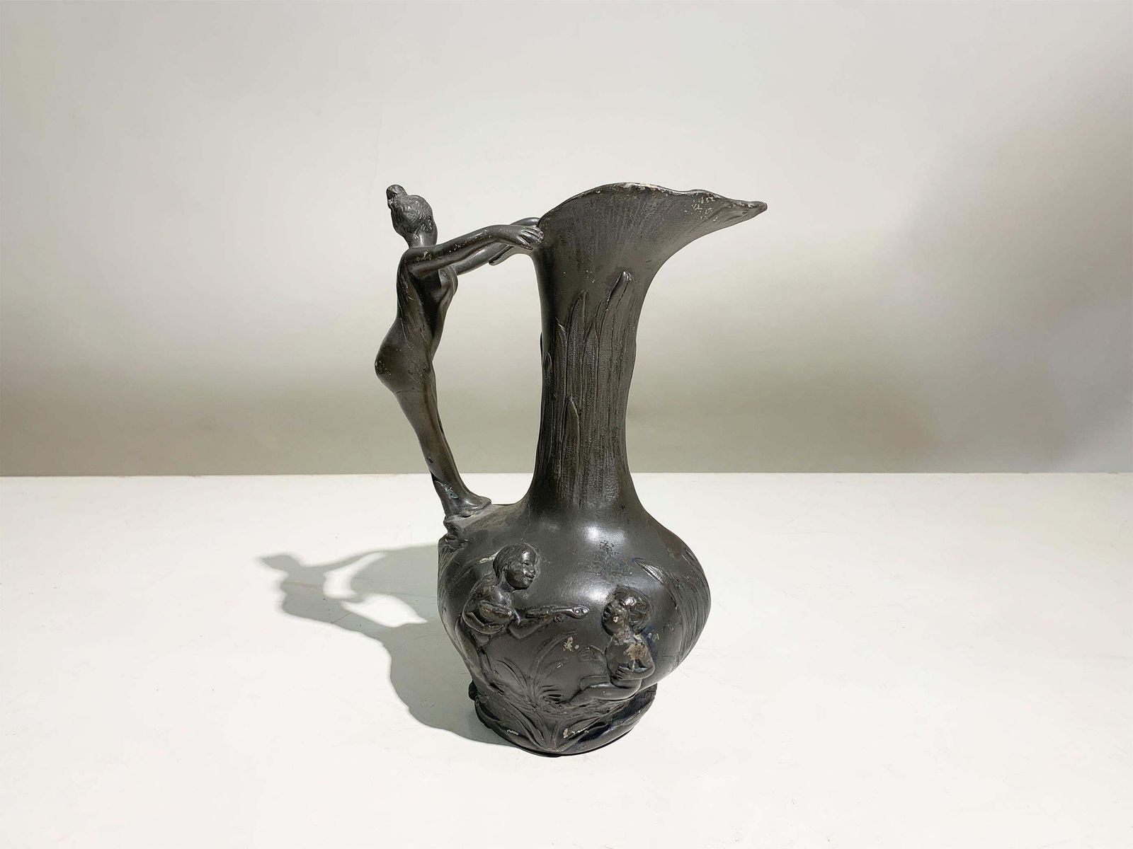 Art Nouveau Pewter Pitcher By Jean Maurice Petizon, Signed "Petiz" , Circa 1920 photo 737.0