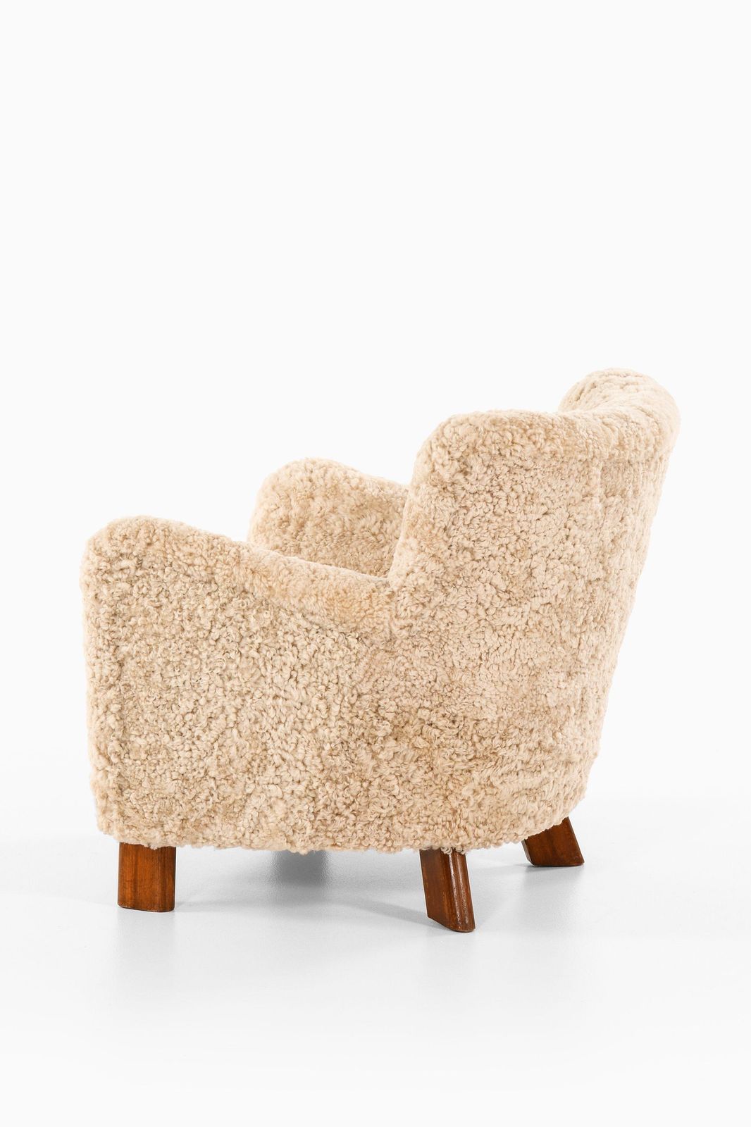 Easy Chair In Beech And Newly Reupholstered In Sheepskin By Fritz Hansen, 1938 photo Furniture
