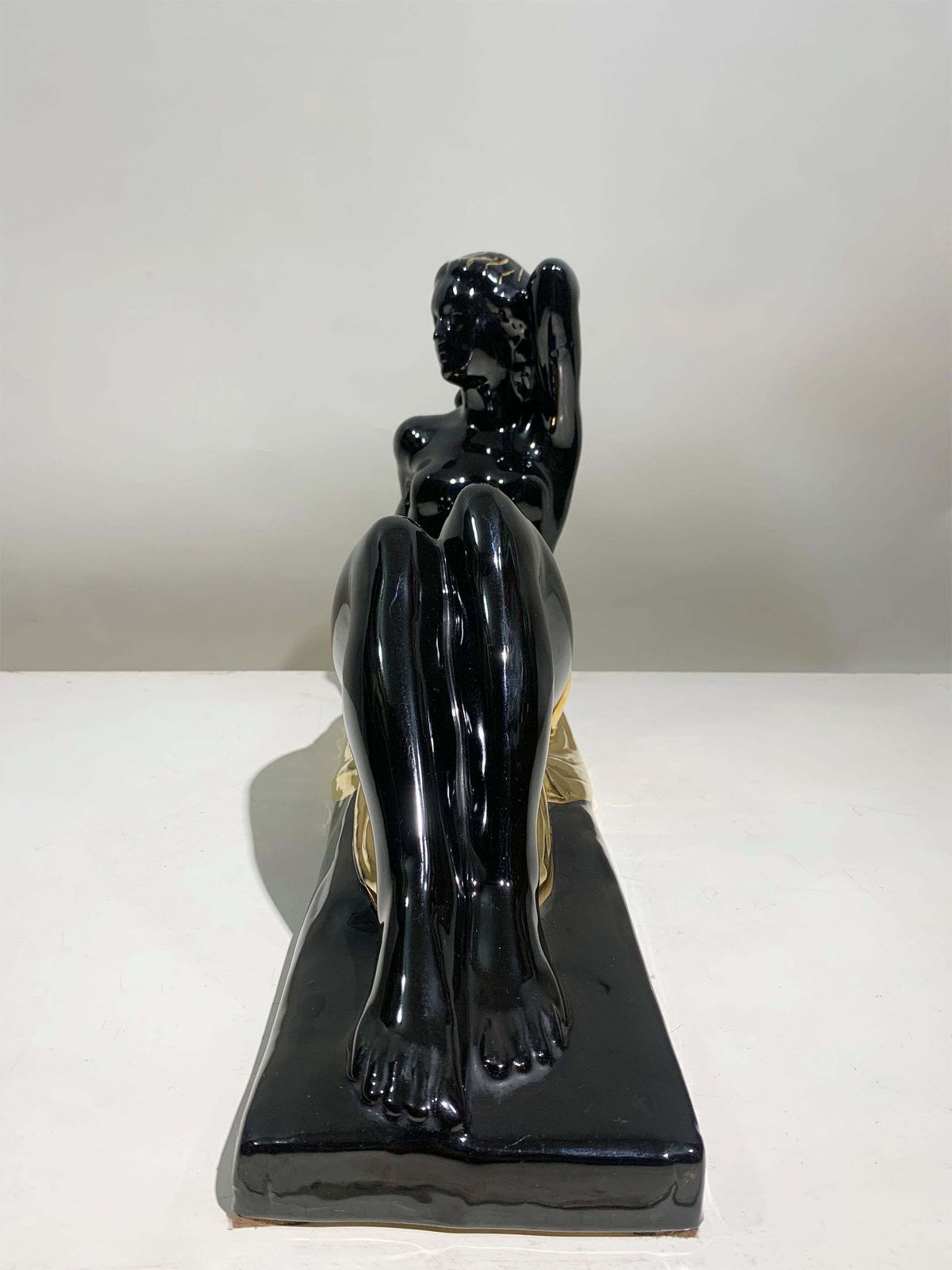 photo furniture Art Deco "Reclining Woman" Sculpture By Charles Lemanceau, Signed "C.Lemanceau"