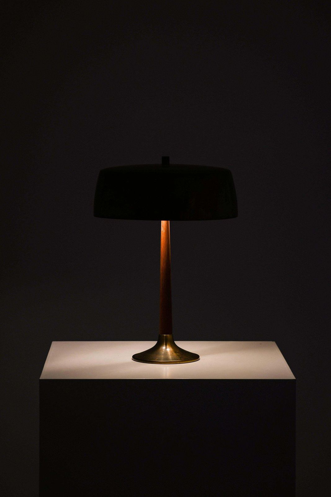 Table Lamp In Brass And Teak By Svend Aage Holm Sørensen, 1950's photo for sale
