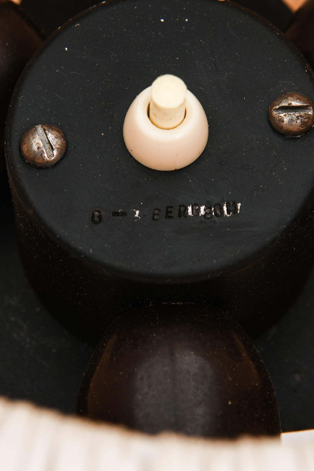Early Floor Lamp In Black Lacquered Metal And Brass By Gerald Thurston, 1950's photo buy