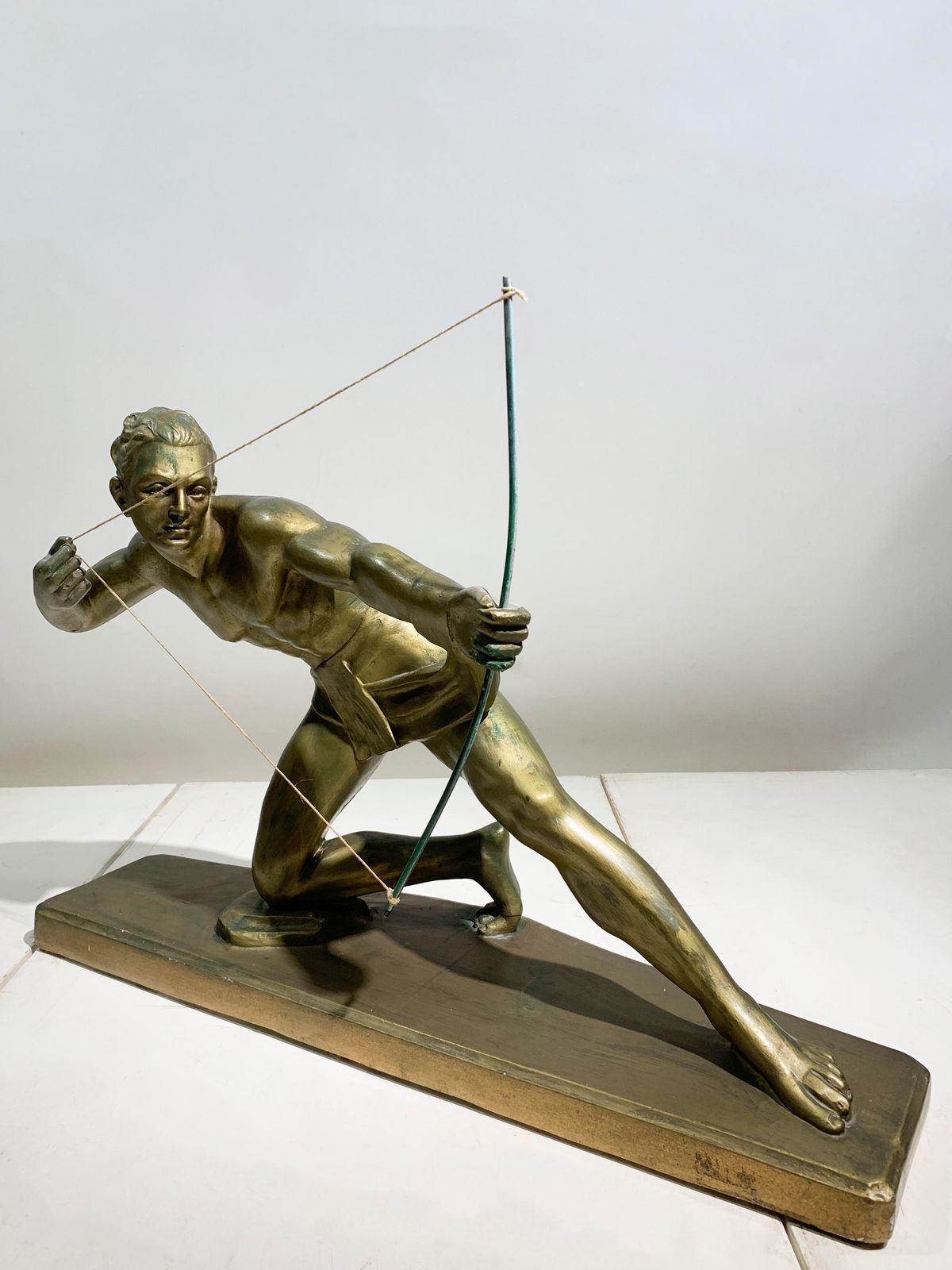 photo for sale Art Deco Terracotta Metal Patinated Sculpture Engraved "Maf" And Numbered 306
