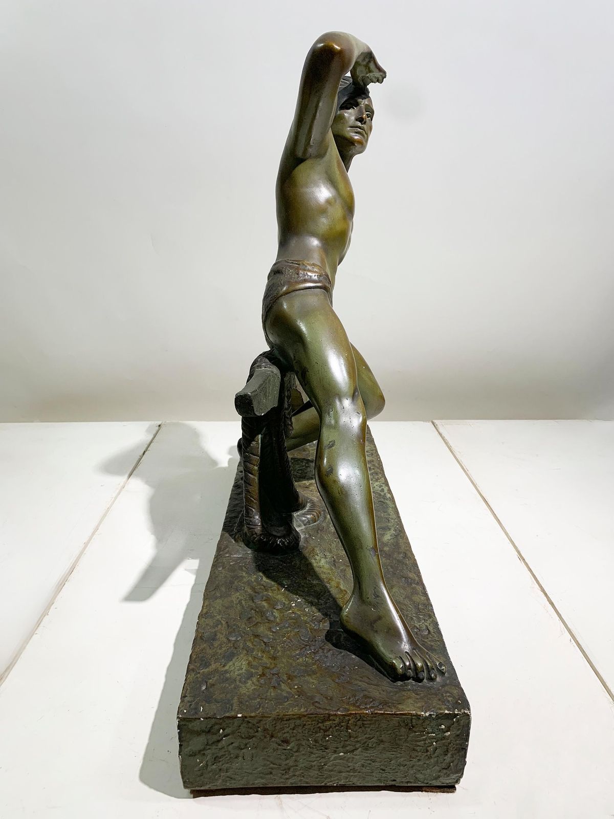 photo furniture Art Deco Sailor Patinated Bronze Sculpture Signed "Meurice", Circa 1940's