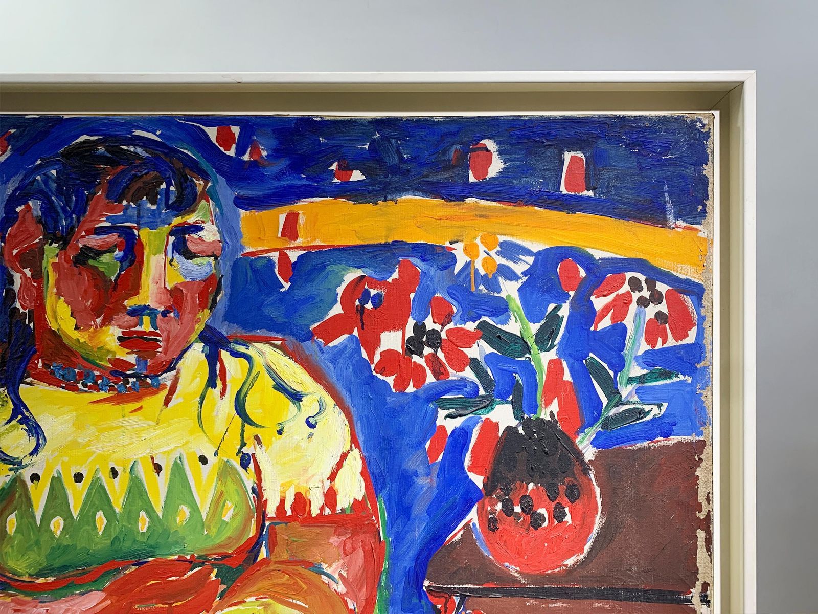 Mid 20th Century Bold Expressionist Portrait Of A Seated Woman, Signed 'Bastide' photo Art