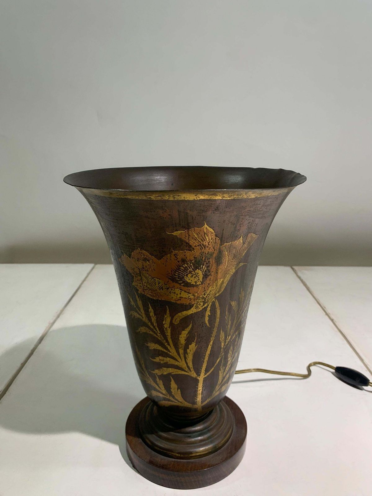 Art Deco "Poppy" Table Lamp, Signed "A. Ducobu", France, Circa 1930 photo 1061.0