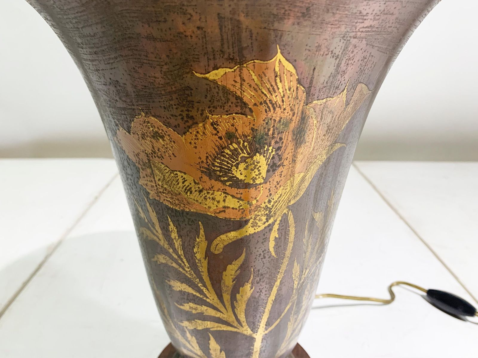Art Deco "Poppy" Table Lamp, Signed "A. Ducobu", France, Circa 1930 photo vinterior