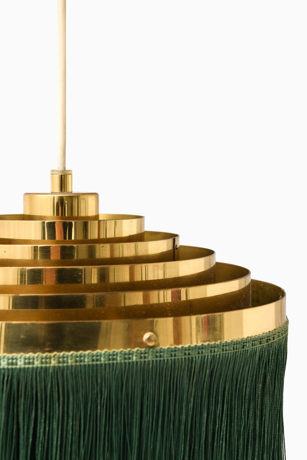 Ceiling Lamp In Brass And Silk Fringes By Hans Agne Jakobsson, 1950's photo Lighting