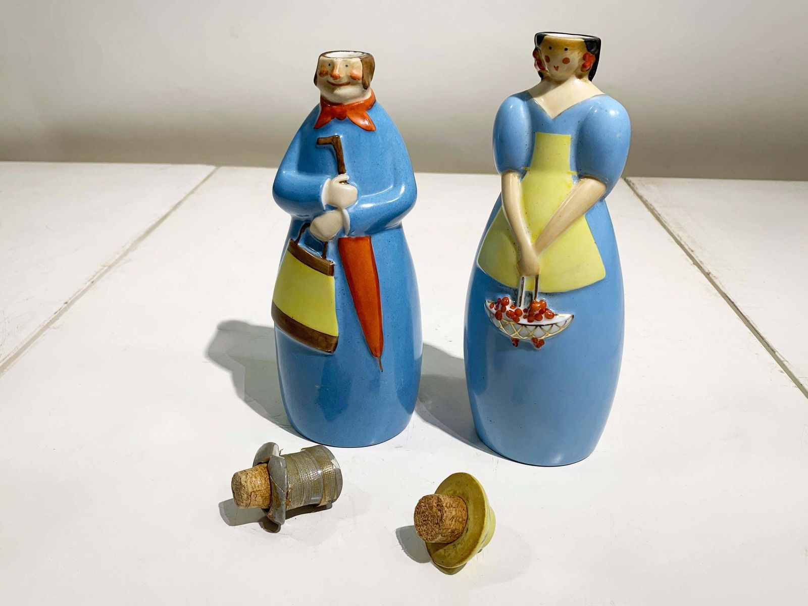 Set Of 20th Century French Robj Flacon Liquor Bottles, "The Dandy" & "Guignolet" photo for sale