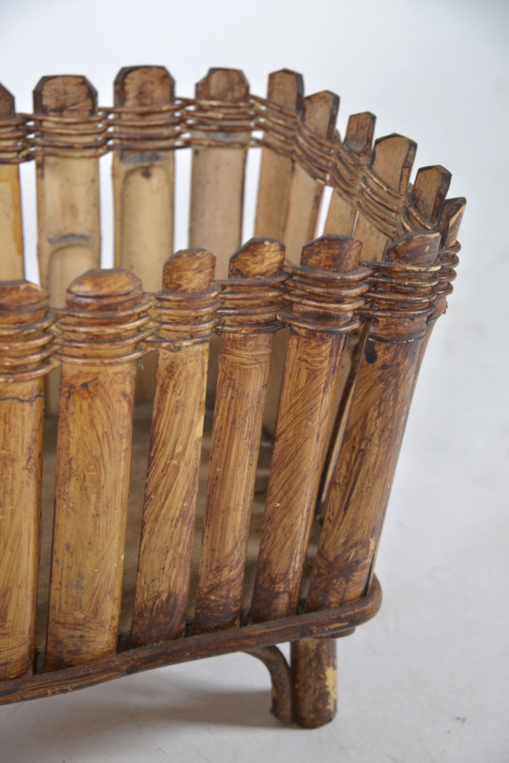 Midcentury Long Bamboo Rattan Planter Windowbox Jardiniere Tiki 1950s photo buy
