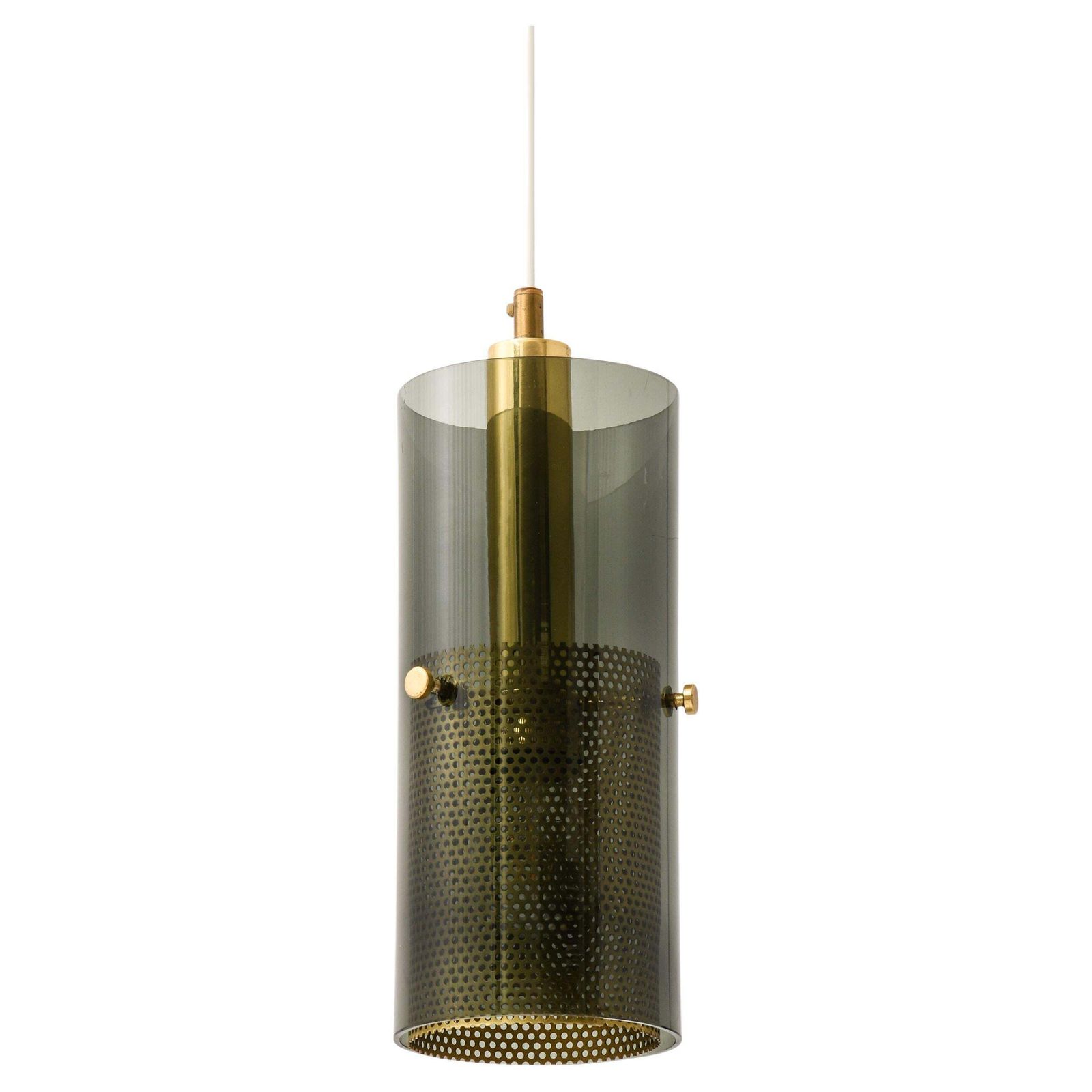Ceiling Lamp In Brass And Original Glass By Hans Agne Jakobsson, 1950's