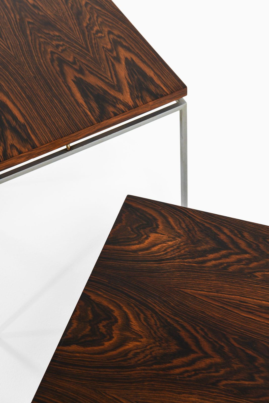 Pair Of Side Tables In Rosewood And Steel By Knud Joos, 1950's photo 4419.0