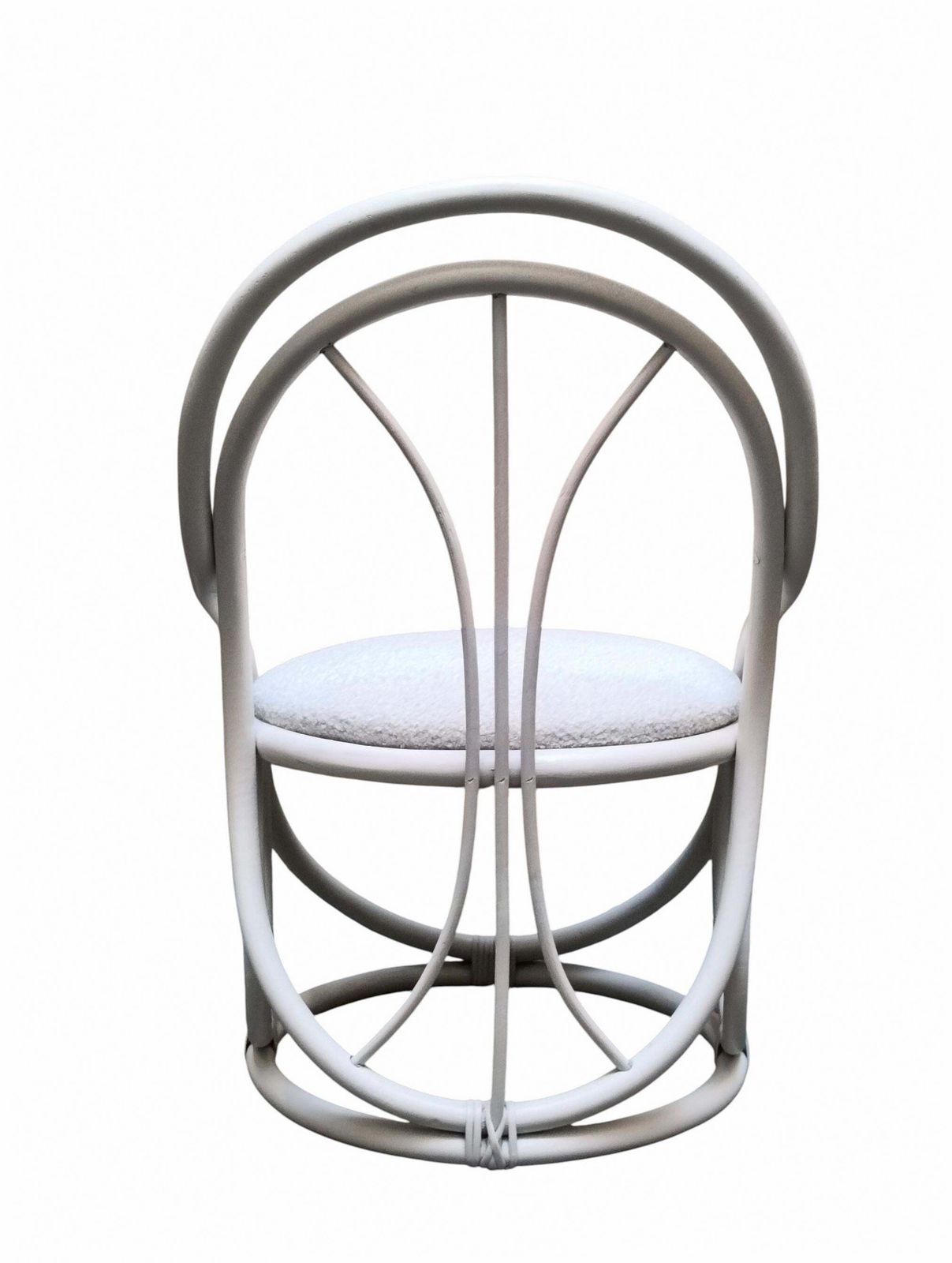 Thonet Attrib. White Curved Wood And Fabric Armchair, Italy 1960s photo 338.0