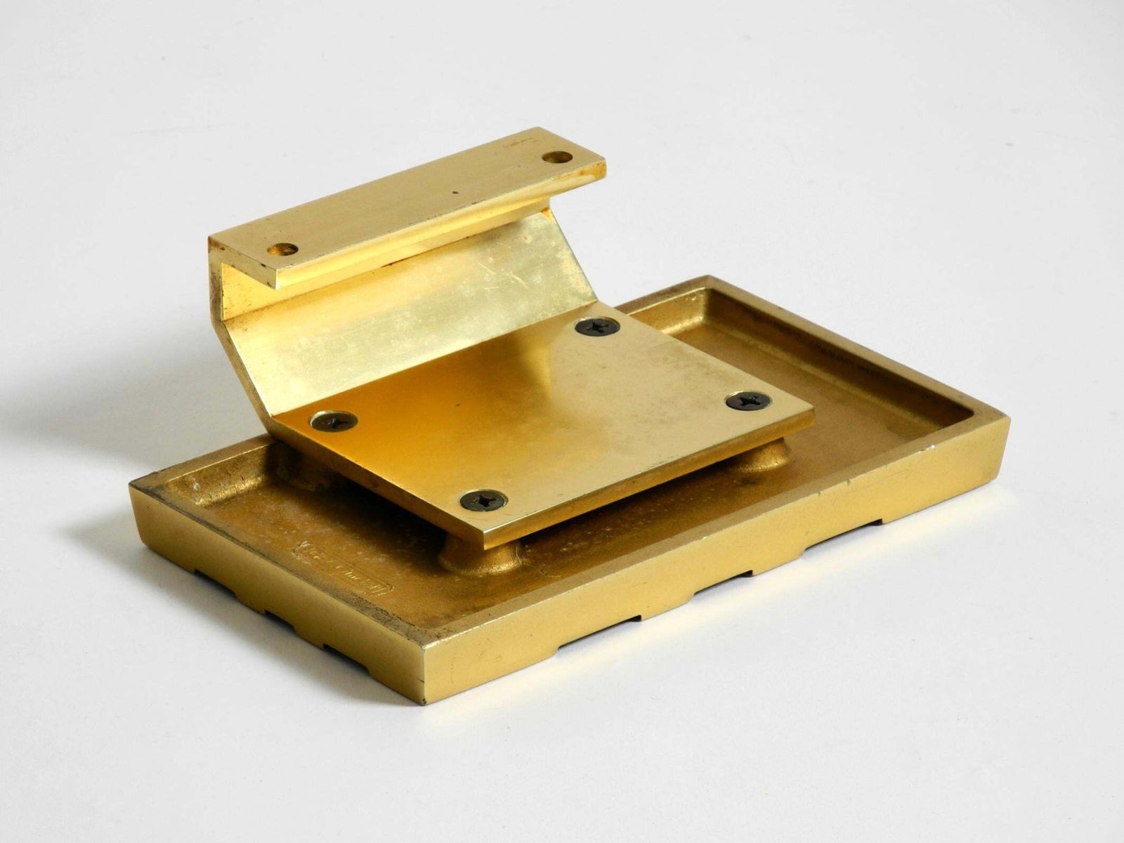 Home Fixtures 1960s Space Age Abstract Design Door Handle Made Of Brass Plated Cast Aluminum photo