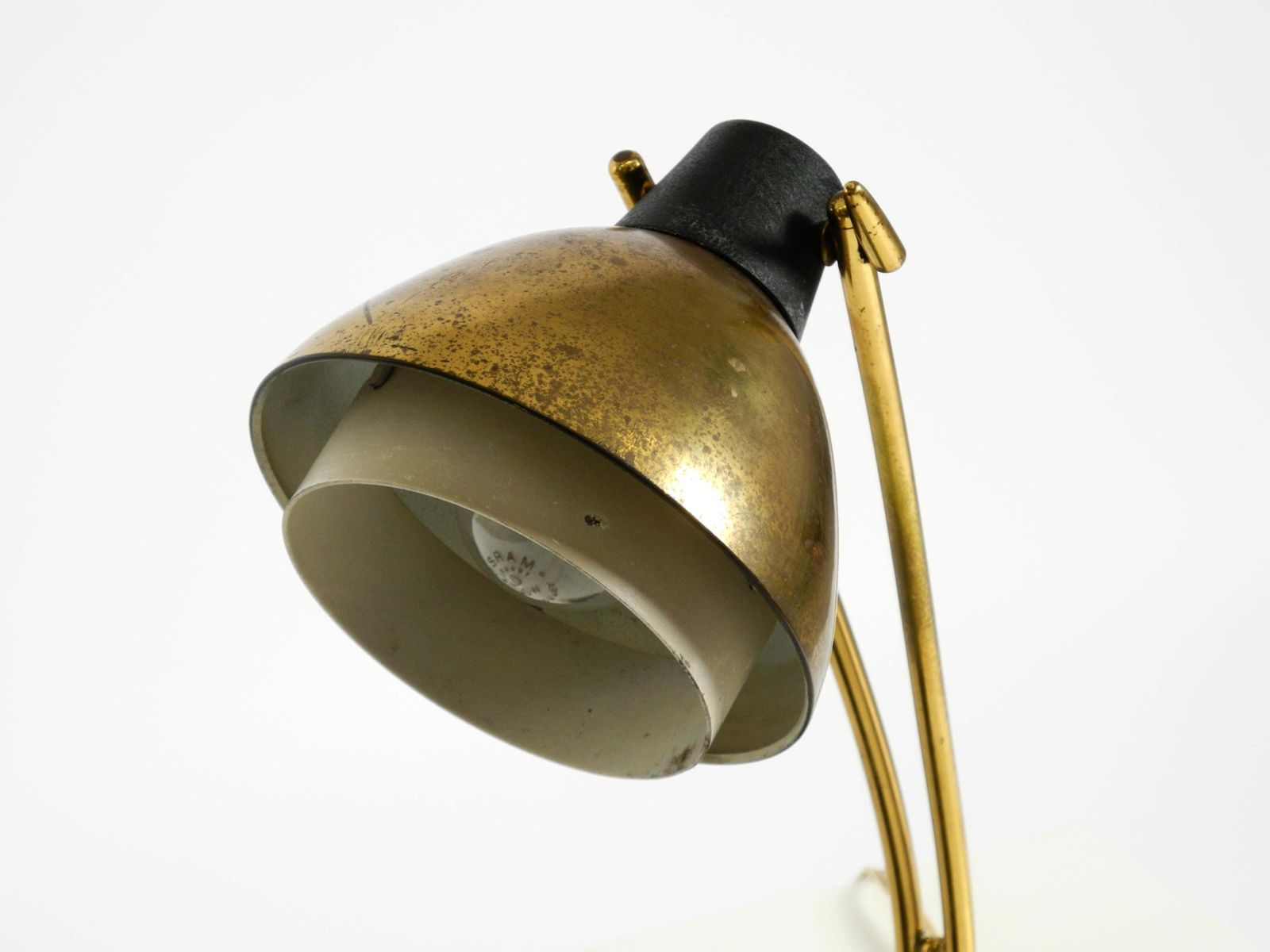 photo buy Rare Large Mid Century Modern Brass Table Lamp With Beautiful Patina