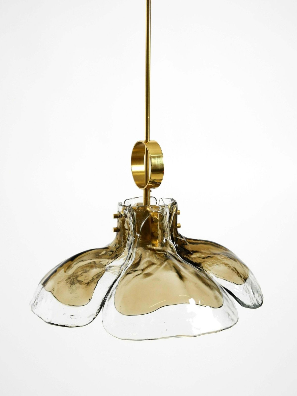 Beautiful 1960s J.T. Kalmar Franken Heavy Murano Glass Floral Ceiling Lamp photo 1989.0