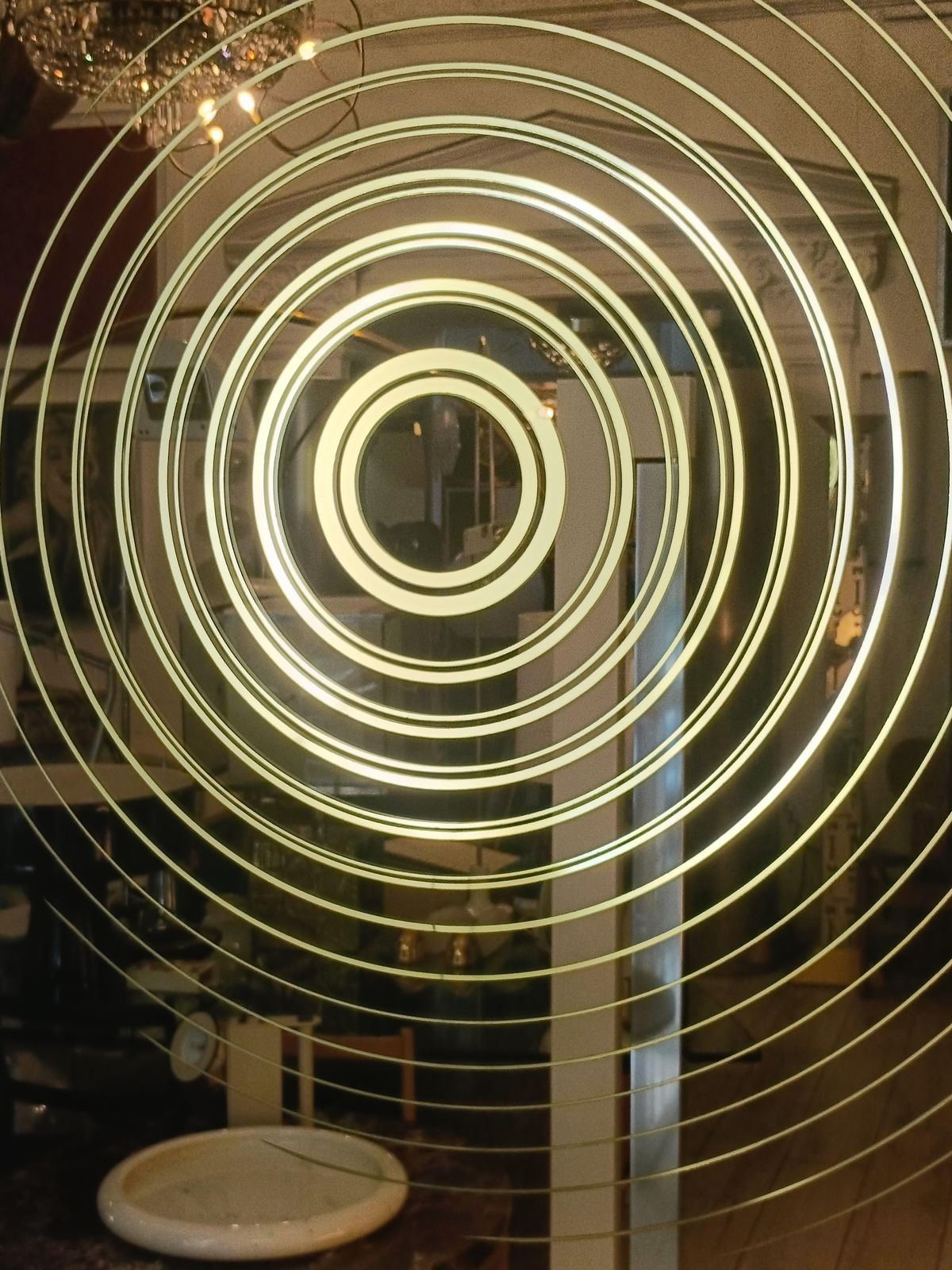 Backlit Mirror With Optical Screen Printing, Italy 1970s photo vinterior
