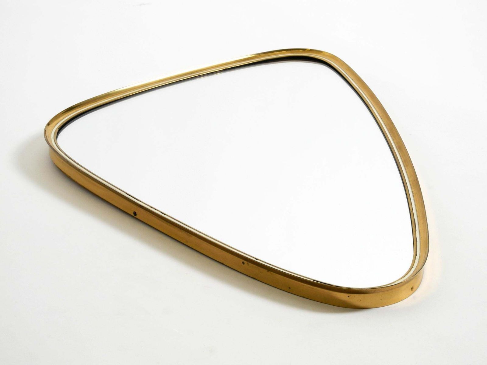 Beautiful Mid Century Brass Kidney Shaped Wall Mirror From Münchner Zierspiegel photo 1139.0