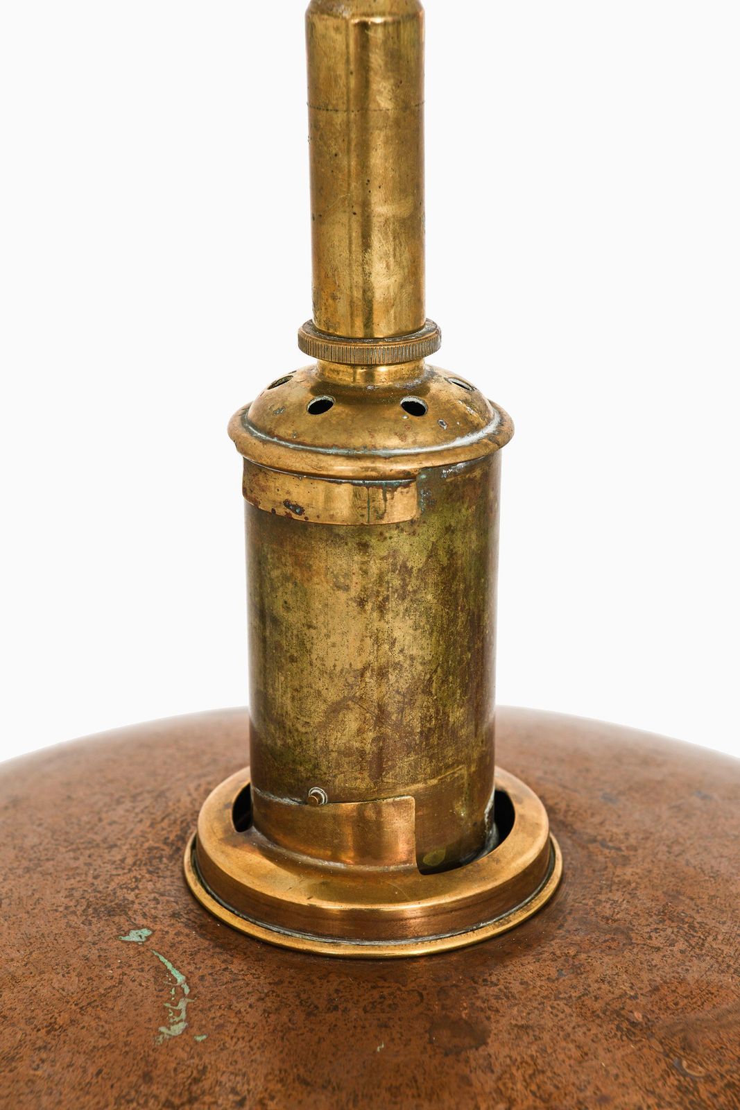 Early Ceiling Lamp In Copper And Brass By Poul Henningsen, 1930's photo vintage