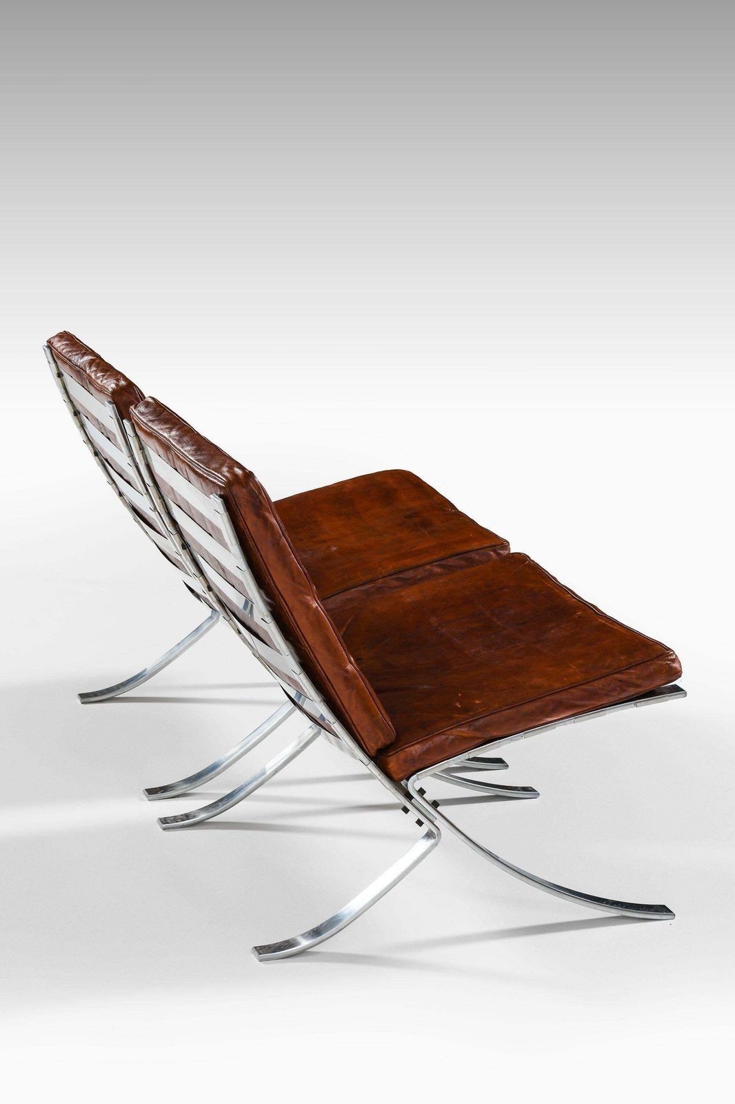 Pair Of Easy Chairs In Chromed Steel And Leather By Steen østergaard, 1960's photo Furniture