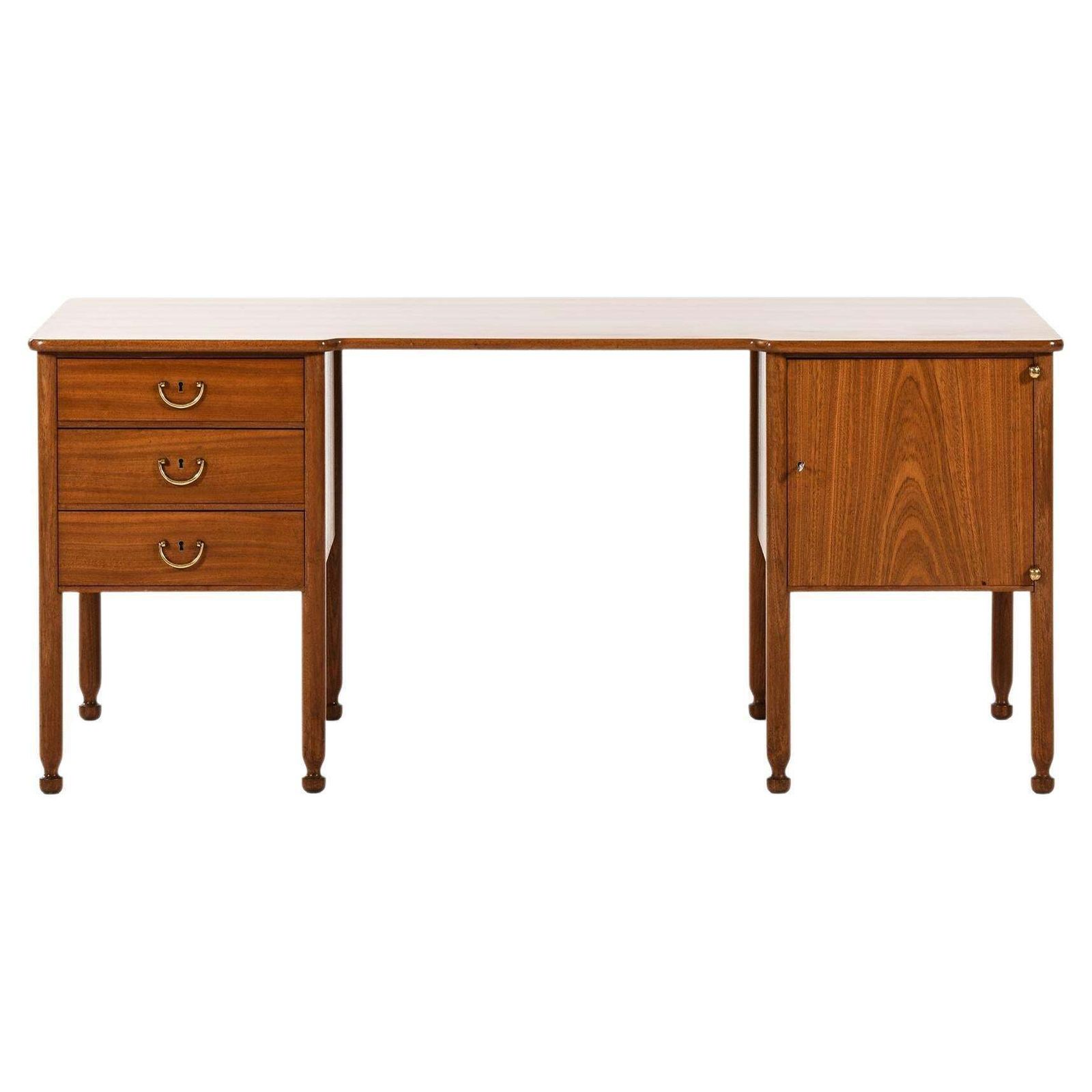 Freestanding Desk In Mahogany And Brass By Josef Frank, 1937