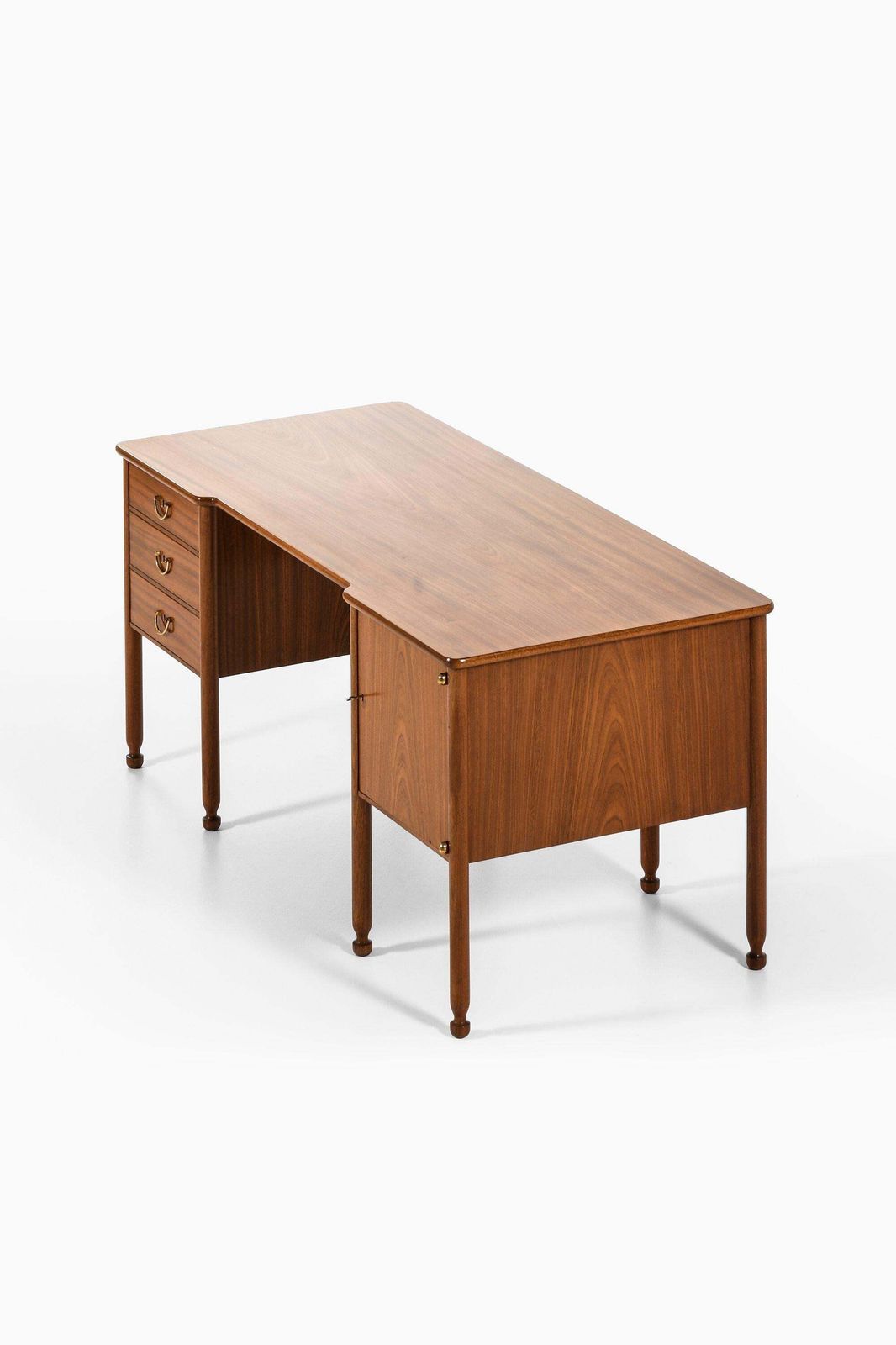 Freestanding Desk In Mahogany And Brass By Josef Frank, 1937 photo for sale