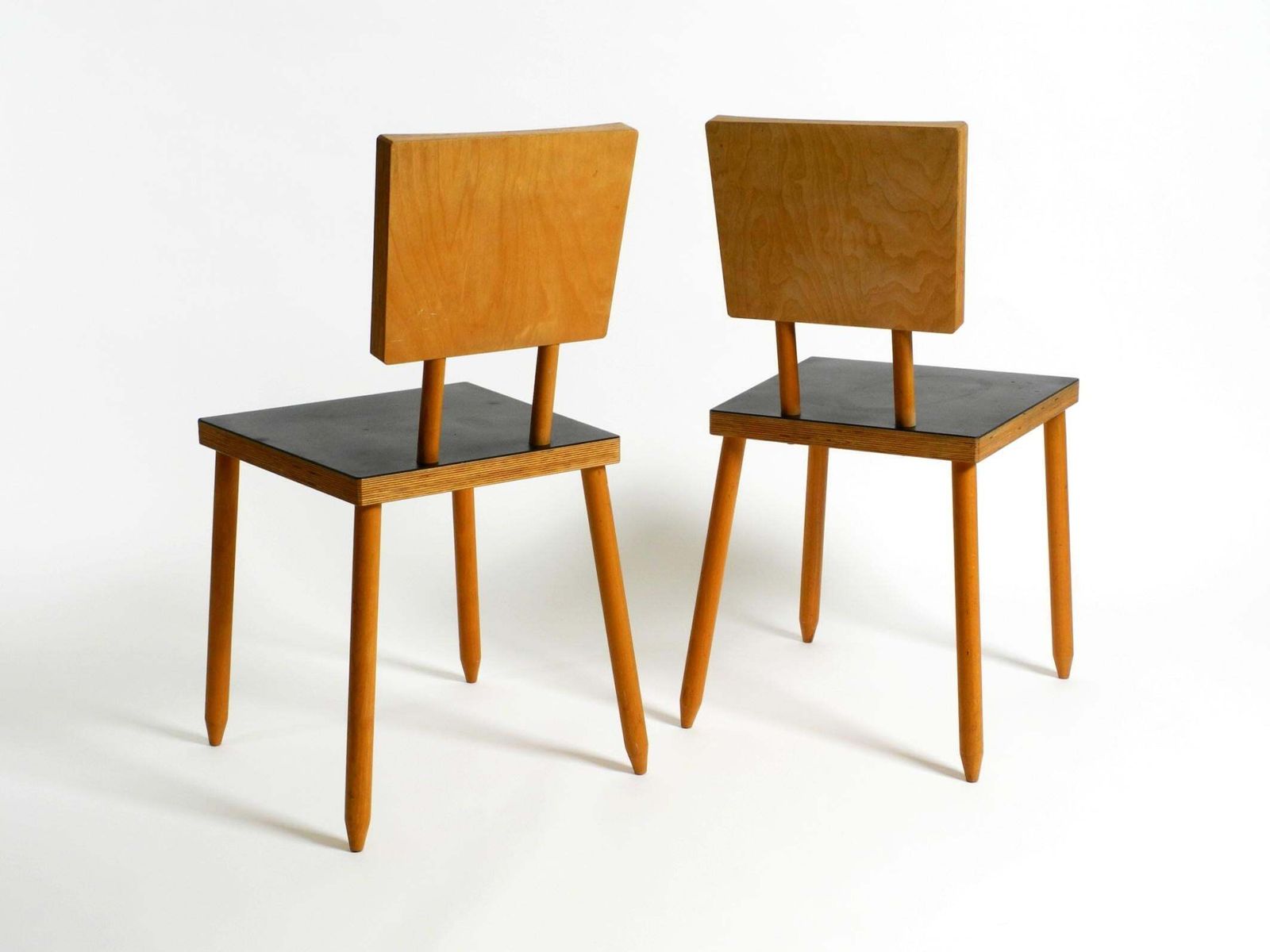 Two Rare Demountable Plywood Chairs By Axel Kufus Model Stöcke For Atoll photo vinterior