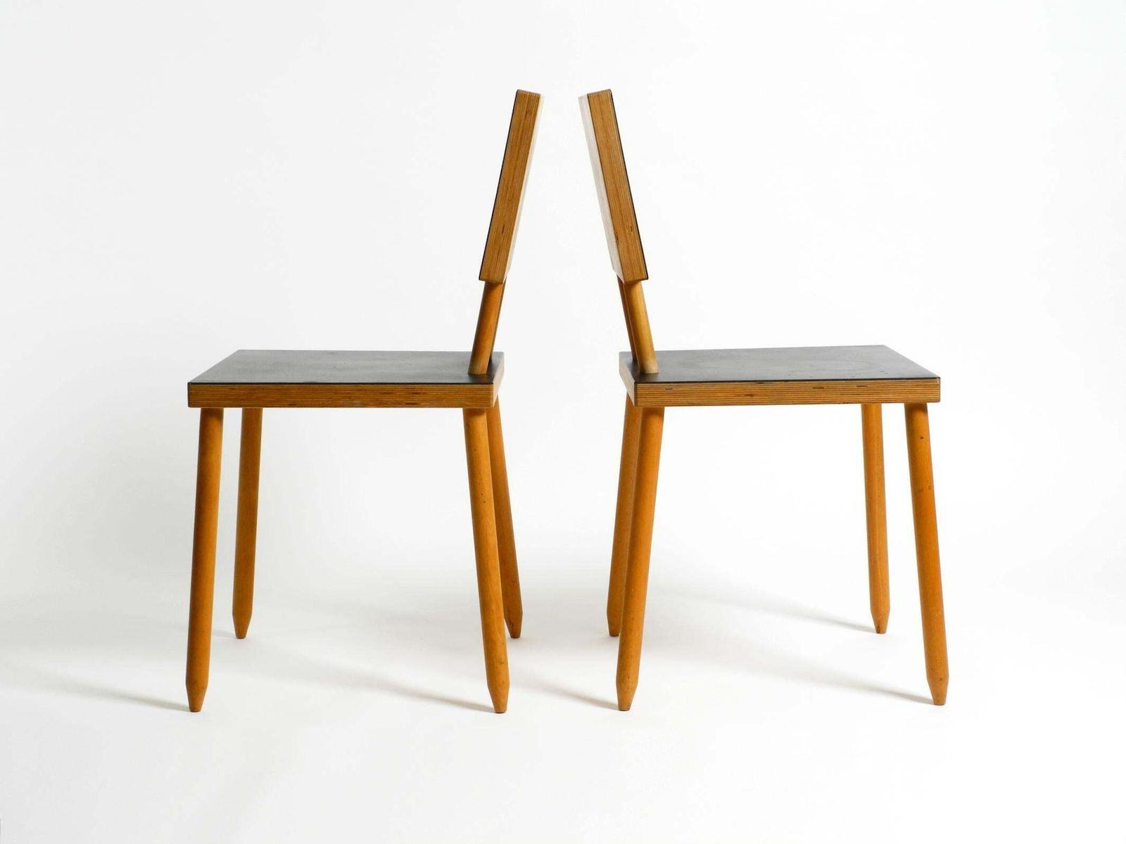 Two Rare Demountable Plywood Chairs By Axel Kufus Model Stöcke For Atoll photo buy