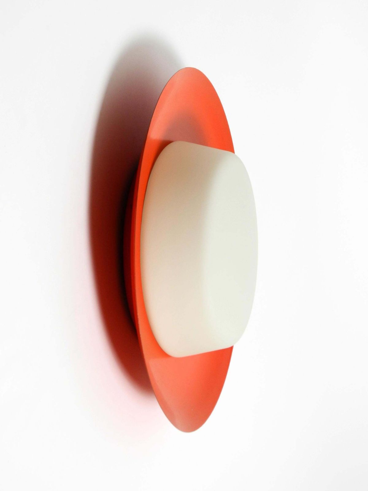 50s Wall Or Ceiling Lamp Made Of Glass With Metal Reflector From Kaiser Leuchten photo vinterior