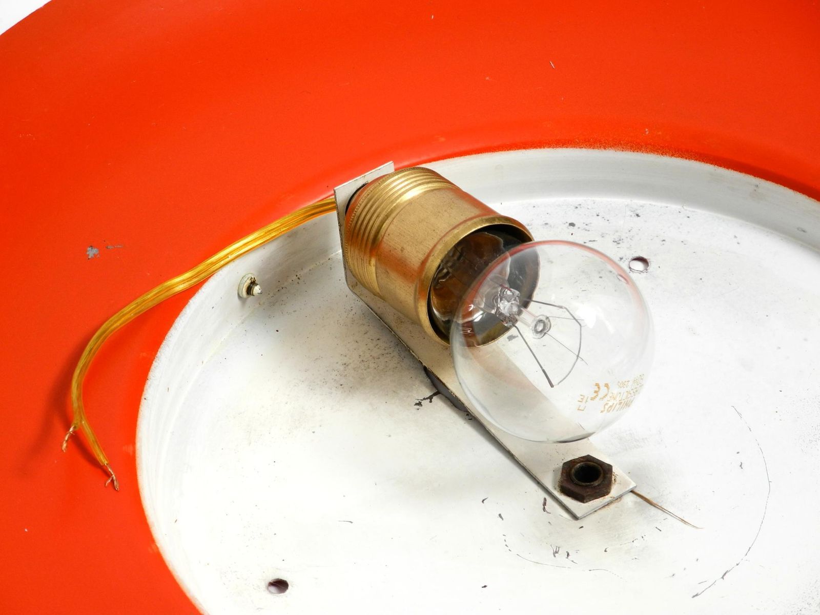photo buy 50s Wall Or Ceiling Lamp Made Of Glass With Metal Reflector From Kaiser Leuchten