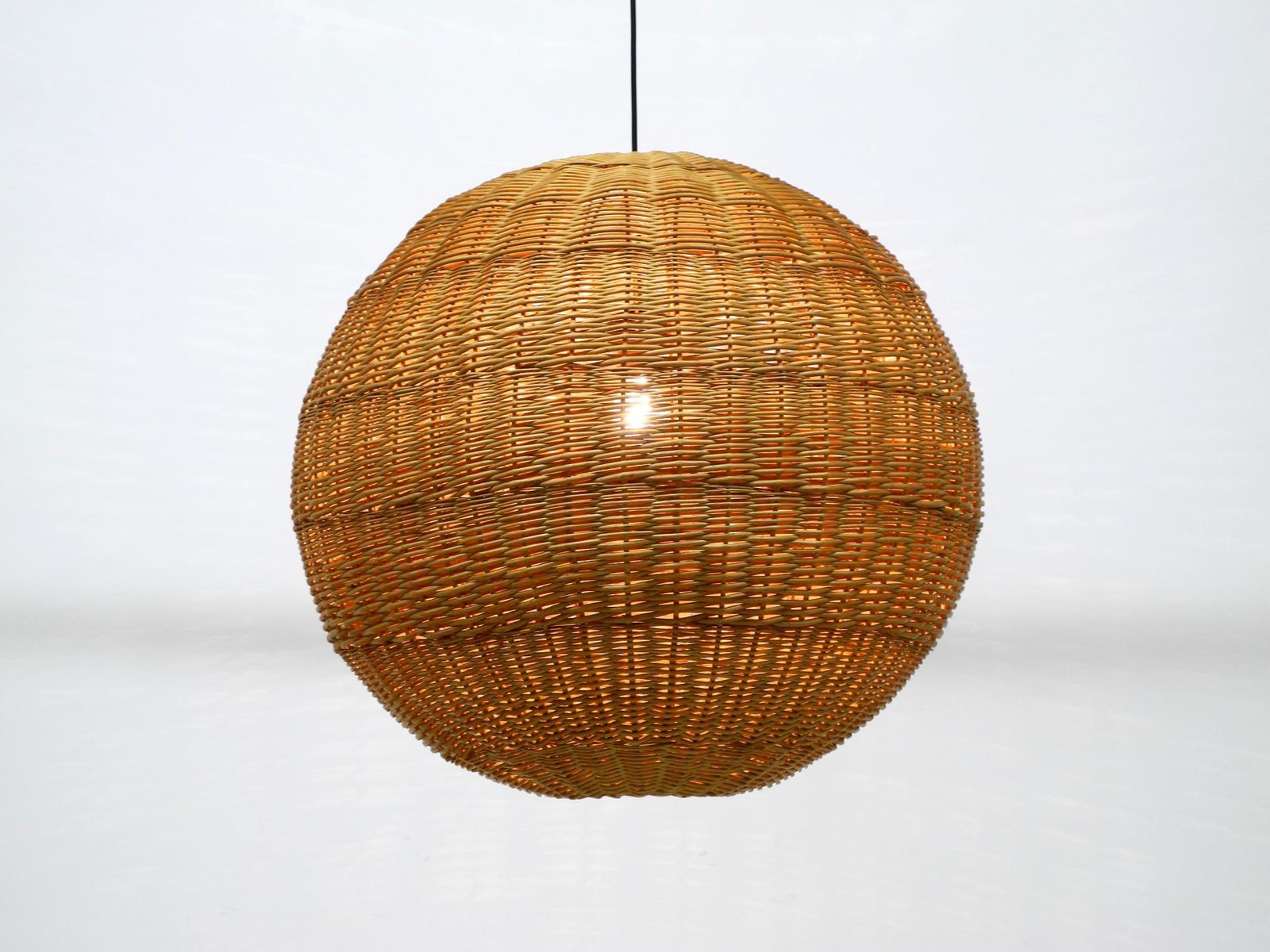 Original Xxl Rattan Ball Pendant Lamp  Mid Century Modern  ø 66 Cm  26" photo 2372.0
