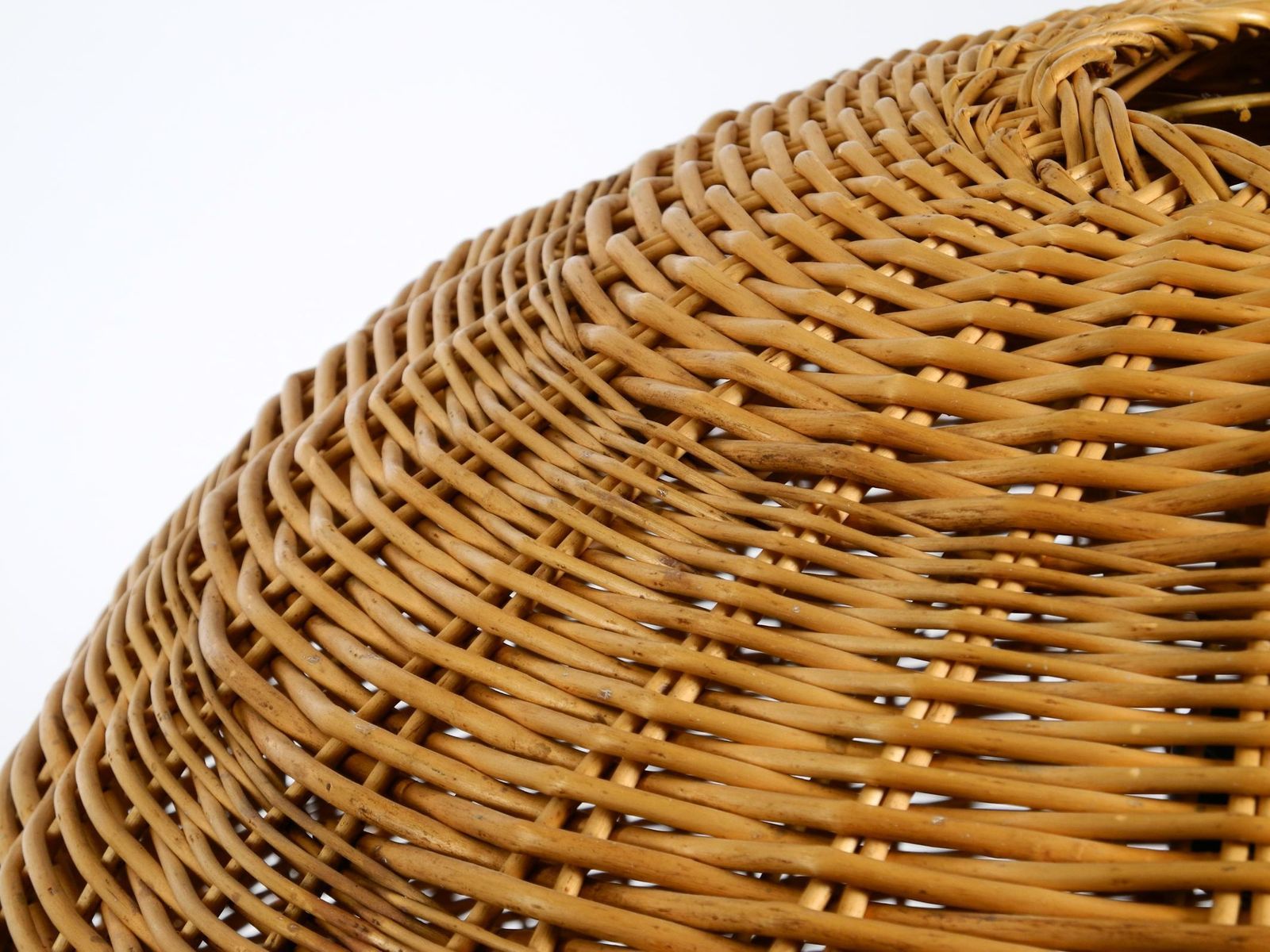 photo for sale Original Xxl Rattan Ball Pendant Lamp  Mid Century Modern  ø 66 Cm  26"