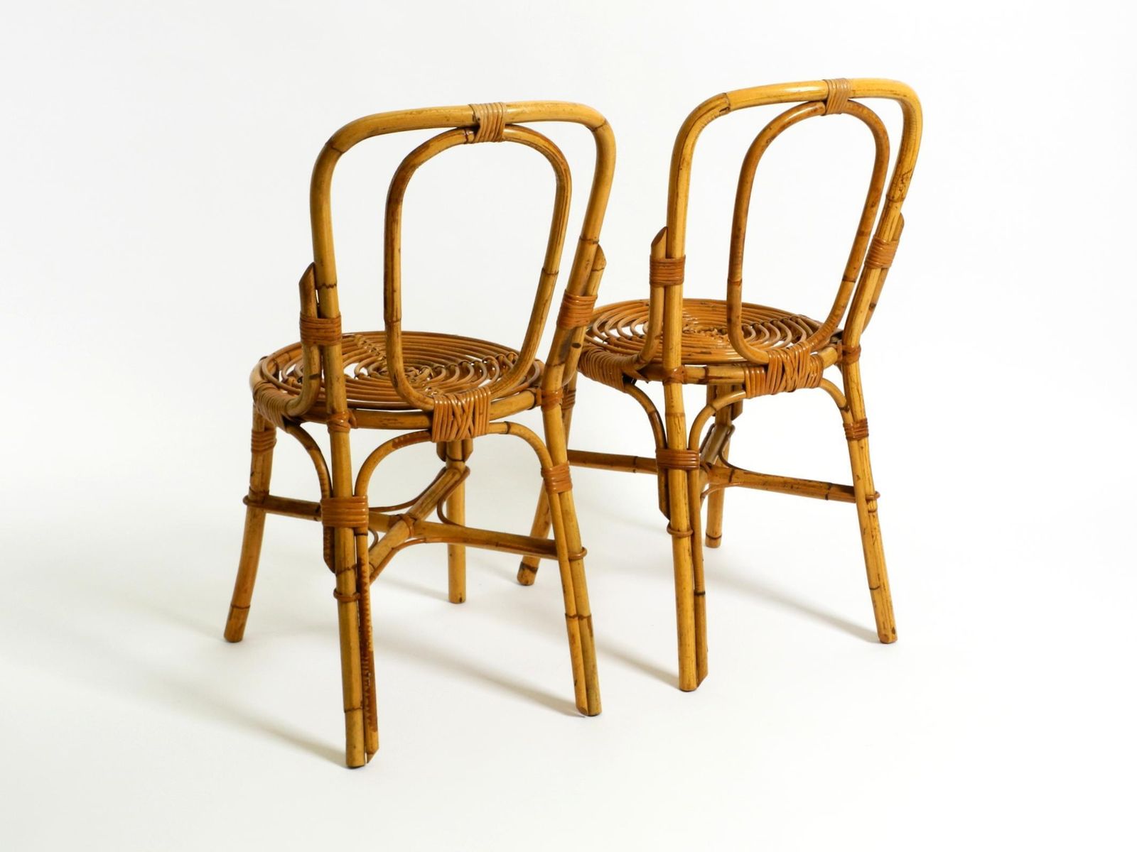 Pair Of Very Beautiful Rare Original 1960s Italian Bamboo Chairs photo 1233.0