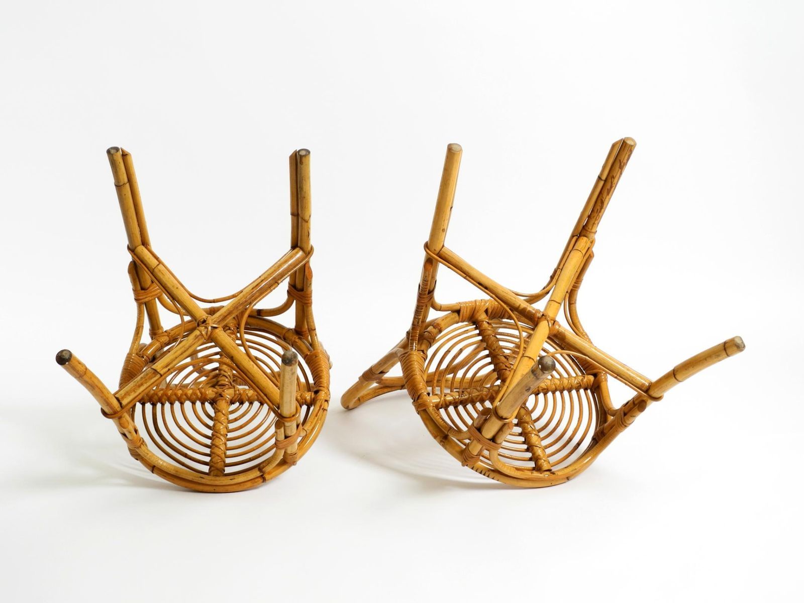 photo for sale Pair Of Very Beautiful Rare Original 1960s Italian Bamboo Chairs