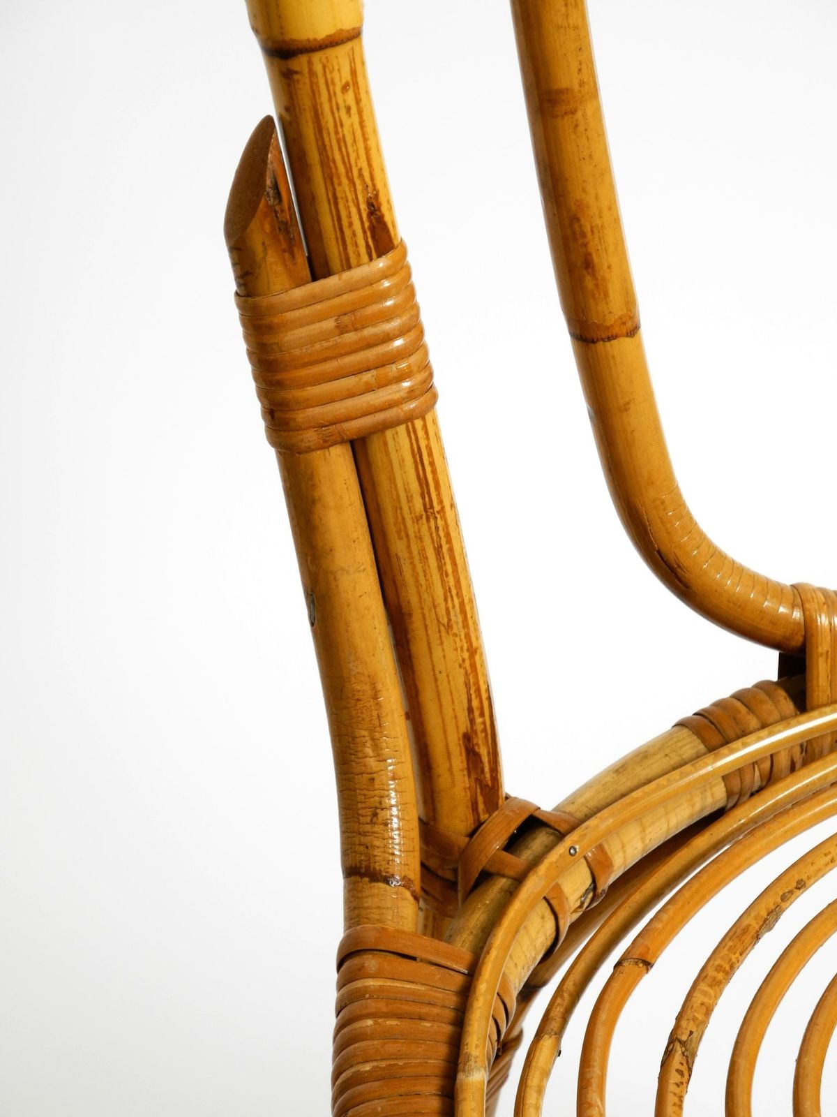1233.0 Pair Of Very Beautiful Rare Original 1960s Italian Bamboo Chairs photo