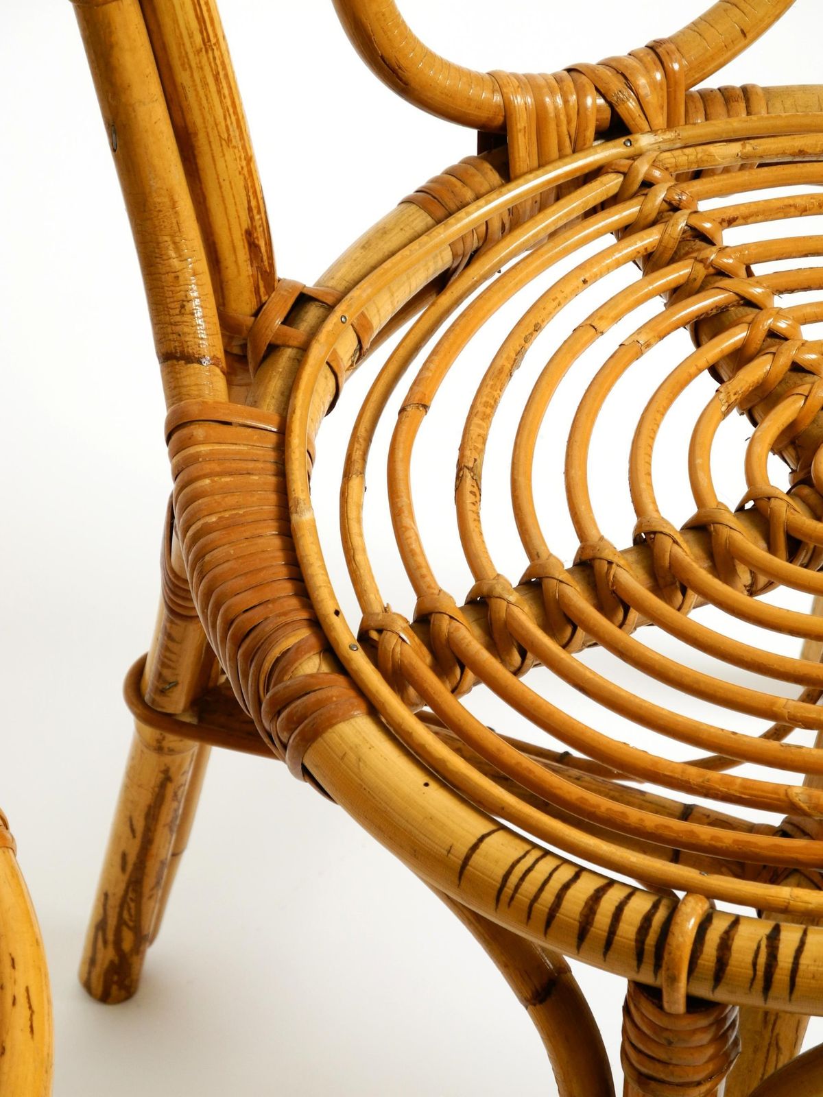 photo vinterior Pair Of Very Beautiful Rare Original 1960s Italian Bamboo Chairs