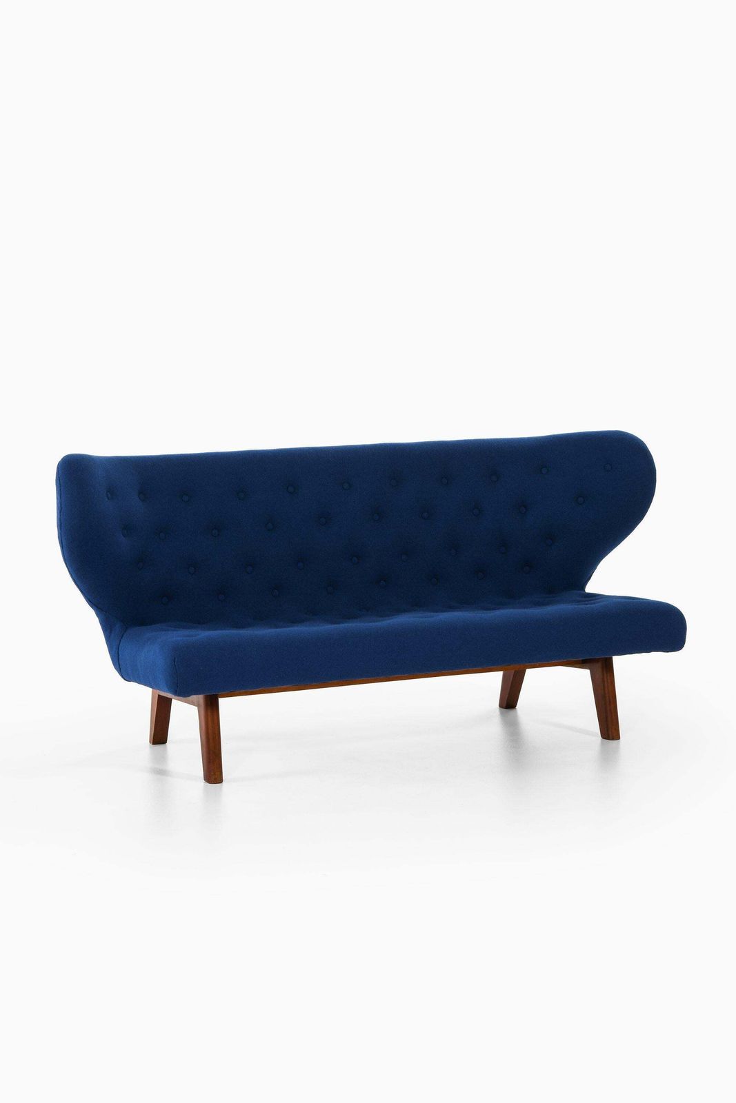 Sofa In Teak And Reupholstered In Kvadrat Fabric, 1940's photo furniture