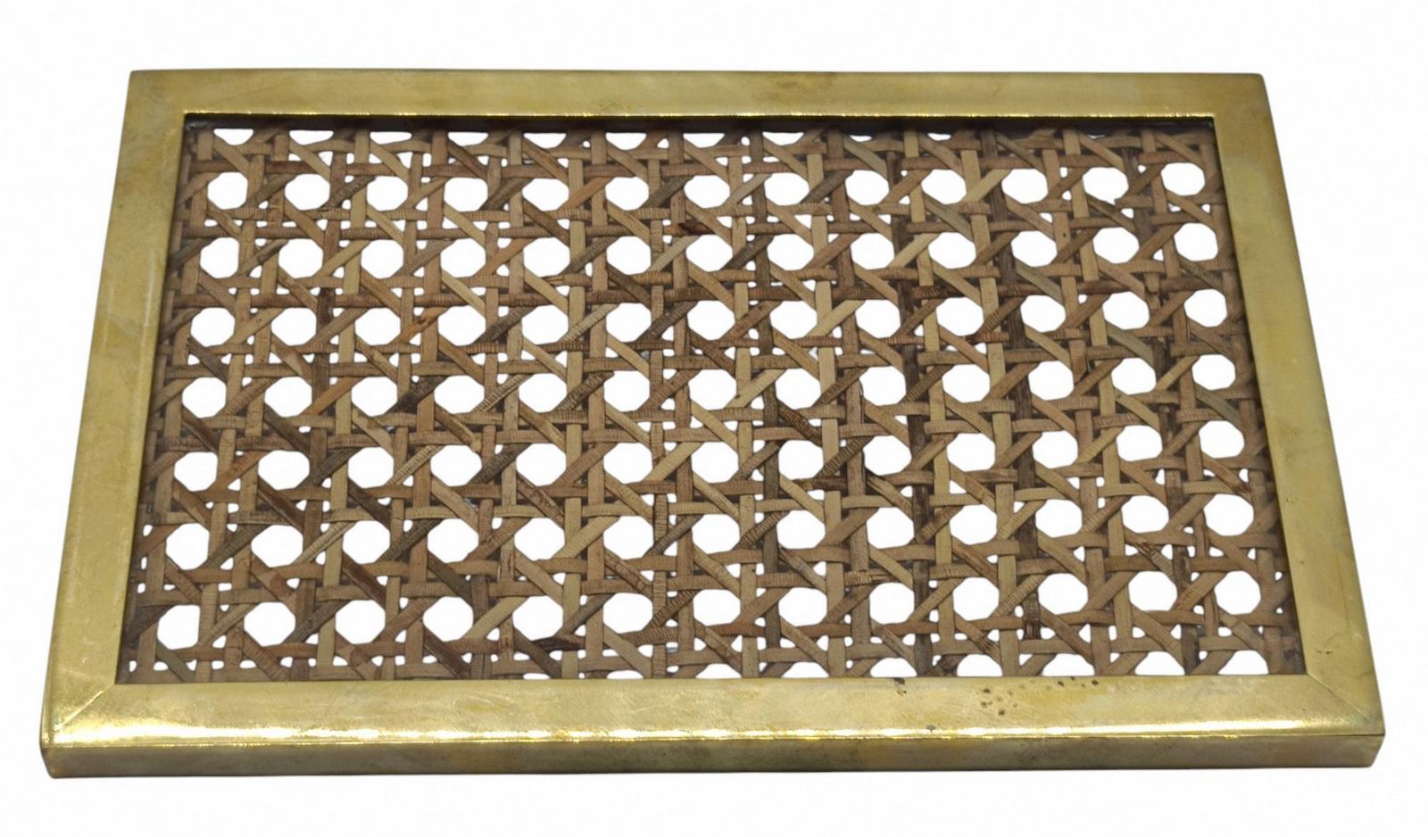 Dior Home Attrib. Scatola In Lucite, Ottone E Paglia Di Vienna, Italia 1970s photo 778.0