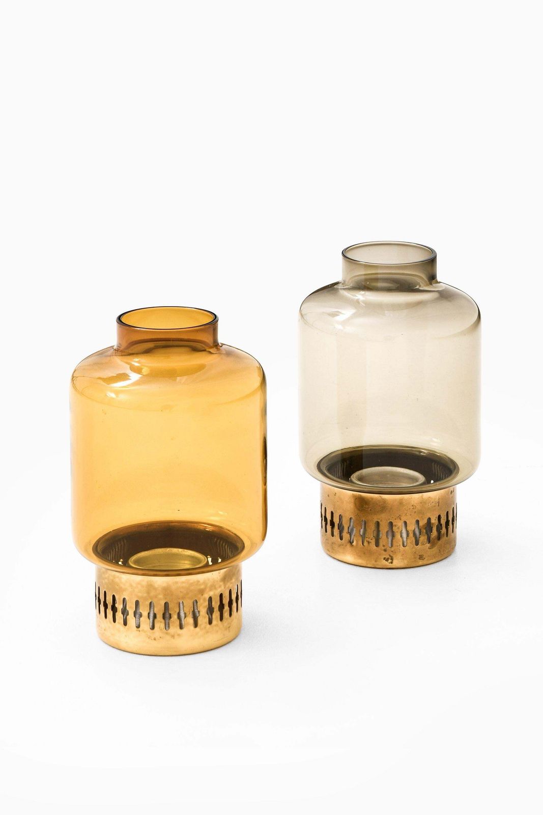 Pair Of Candelsticks In Brass And Glass By Hans Agne Jakobsson, 1950's photo furniture