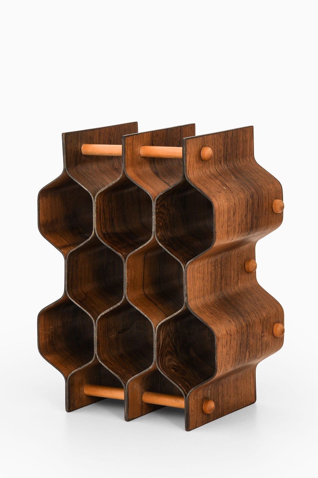 Wine Rack / Bottle Stand In Rosewood By Torsten Johansson, 1950's photo for sale