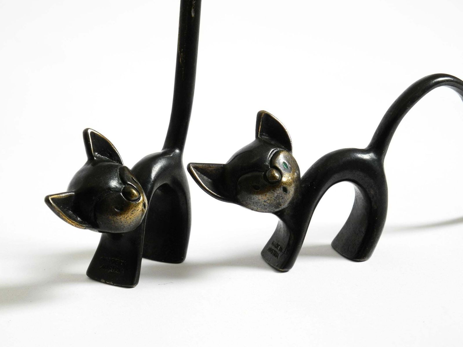 Two Mid Century Brass Cats As Ring Holders By Walter Bosse For Herta Baller photo buy