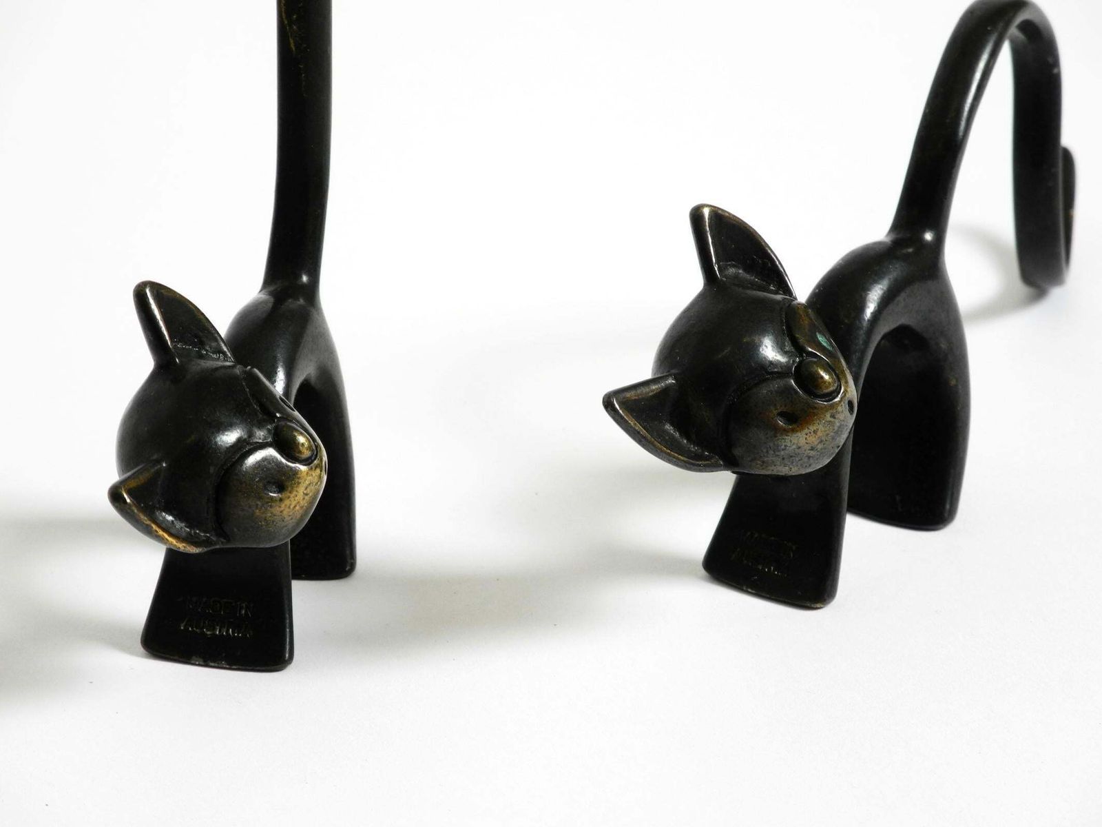 519.0 Two Mid Century Brass Cats As Ring Holders By Walter Bosse For Herta Baller photo