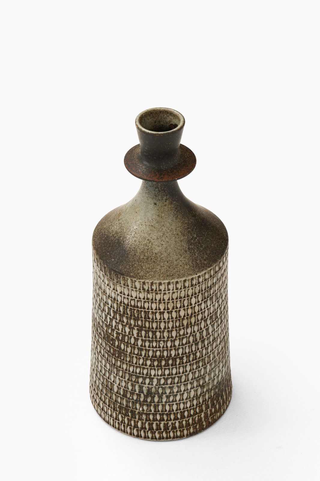 Ceramic Vase In Glazed Stoneware By Stig Lindberg, 1950's photo for sale
